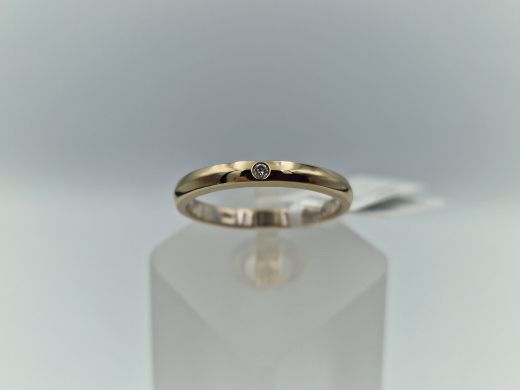 Zelta gredzens ar briljantu, 3.23 g, izm. 18.5
