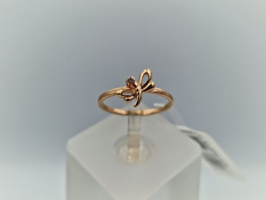 Zelta gredzens ar cirkoniju, 0.93 g, izm. 14.5