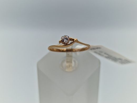 Zelta gredzens ar cirkoniju, 1.04 g, izm. 17