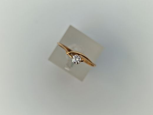Zelta gredzens ar cirkoniju, 1.04 g, izm. 17