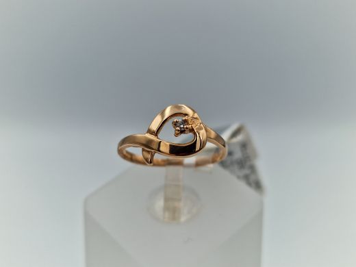 Zelta gredzens ar briljantu, 1.52 g, izm. 16