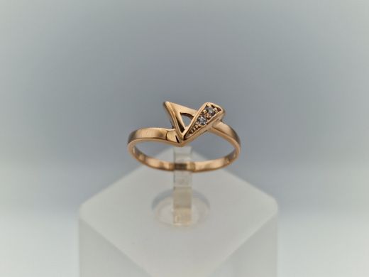 Zelta gredzens ar cirkoniju, 1.22 g, izm. 15.5