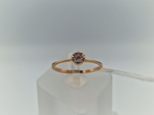 Zelta gredzens ar cirkoniju, 1.27 g, izm. 16.5