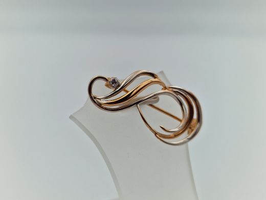 Zelta broša ar cirkoniju, 2.62 g