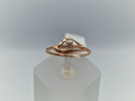 Zelta gredzens ar cirkoniju, 1.18 g, izm. 17.5