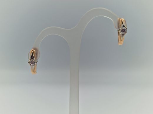 Zelta auskari ar cirkoniju, 2.57 g