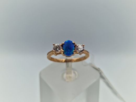 Zelta gredzens ar cirkoniju, 2.63 g, izm. 17.5