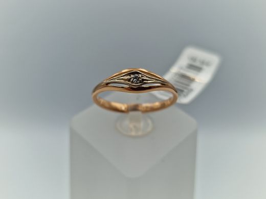 Zelta gredzens ar cirkoniju, 2.02 g, izm. 17.5