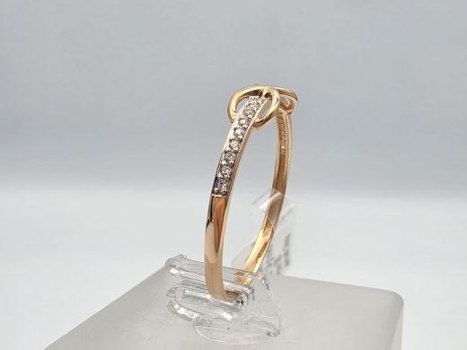 Zelta gredzens ar cirkoniju, 1.34 g, izm. 19.5