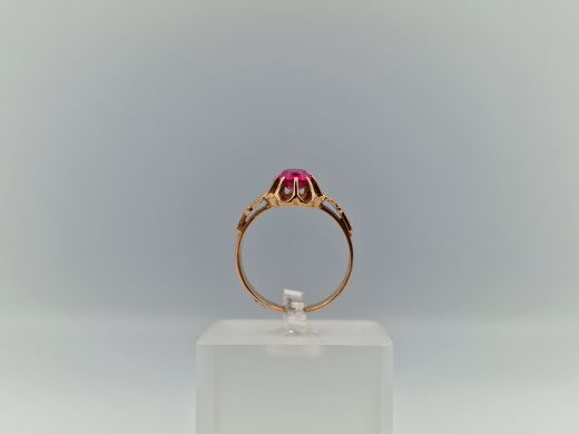 Zelta gredzens ar koraļļi, 3.79 g, izm. 18.5