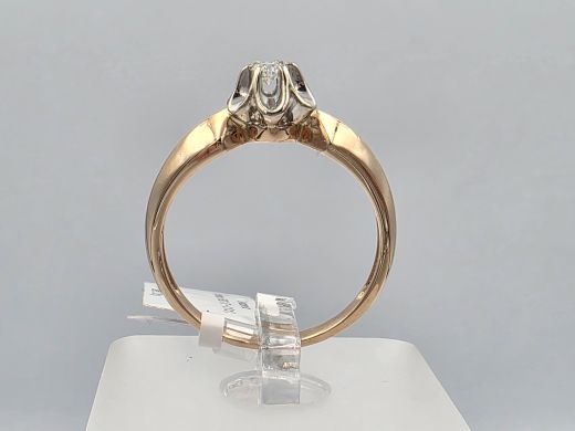 Gold ring with diamond, 3.08 g, size 18