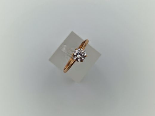 Zelta gredzens ar cirkoniju, 1.45 g, izm. 17