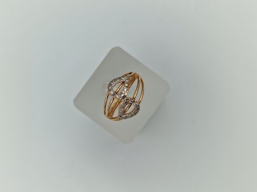 Золотое кольцо с цирконом, 3.3 г, разм. 17.5