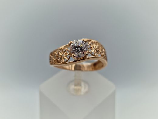 Zelta gredzens ar cirkoniju, 3.39 g, izm. 18