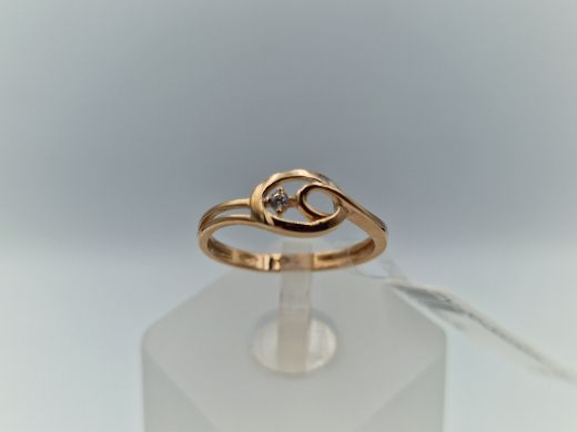 Золотое кольцо с цирконом, 1.43 г, разм. 16