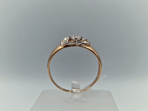 Zelta gredzens ar cirkoniju, 1.71 g, izm. 18