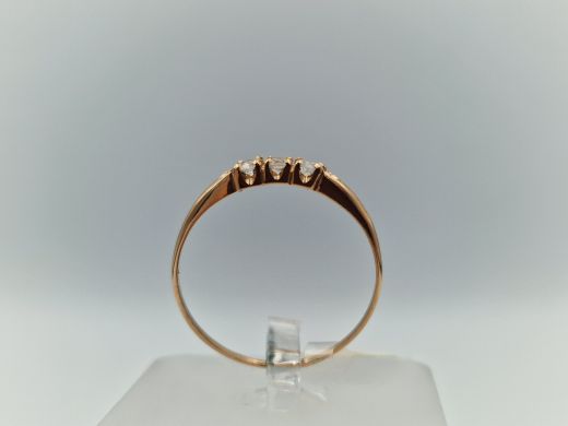 Zelta gredzens ar cirkoniju, 1.01 g, izm. 19