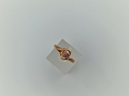 Золотое кольцо с цирконом, 1.91 г, разм. 16.5