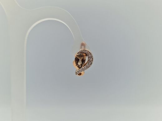 Золотые серьги с бриллиантом, 4.31 г