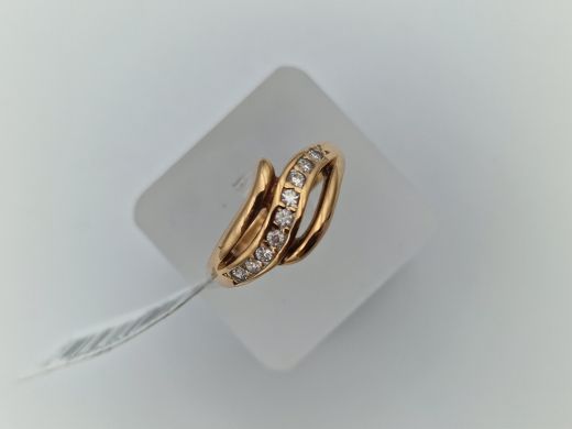 Zelta gredzens ar cirkoniju, 4.02 g, izm. 18.2