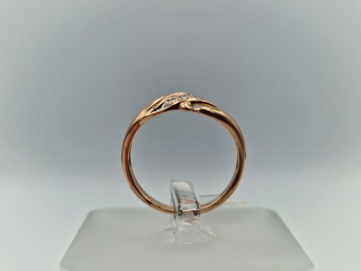 Zelta gredzens ar cirkoniju, 1.43 g, izm. 15.5
