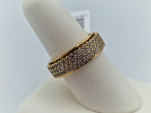 Zelta gredzens ar cirkoniju, 8.74 g, izm. 17.5