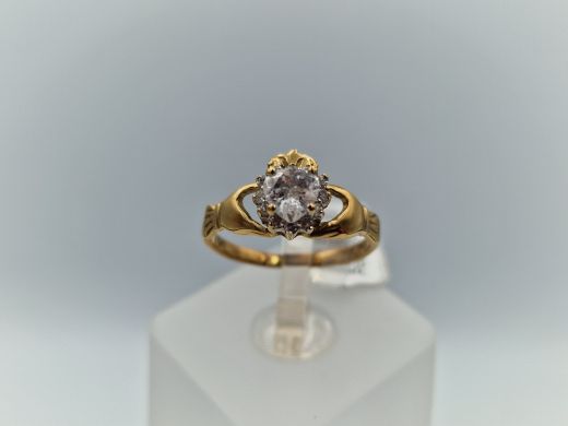 Zelta gredzens ar cirkoniju, 1.9 g, izm. 16.5