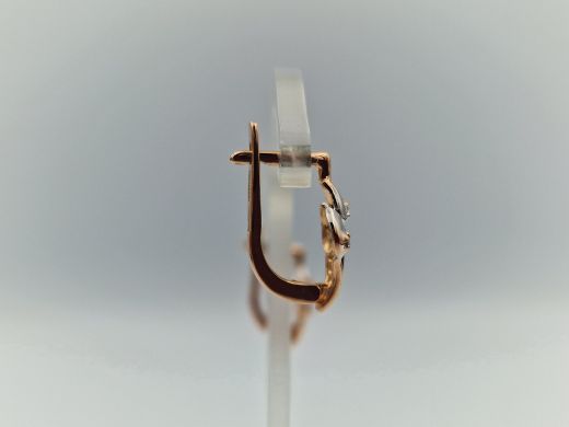 Золотые серьги с бриллиантом, 2.71 г