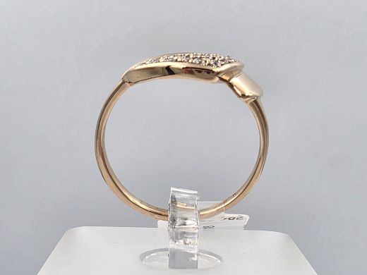 Gold ring with zircon, 2.99 g, size 18