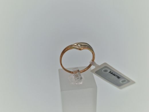 Zelta gredzens ar briljantu, 1.86 g, izm. 17