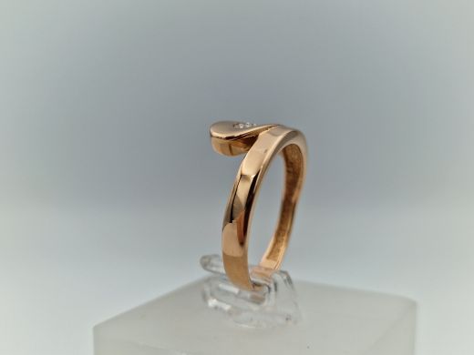 Zelta gredzens ar cirkoniju, 2.32 g, izm. 17