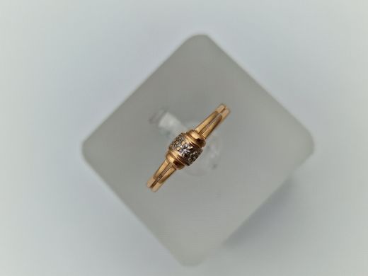 Zelta gredzens ar cirkoniju, 0.98 g, izm. 15.5