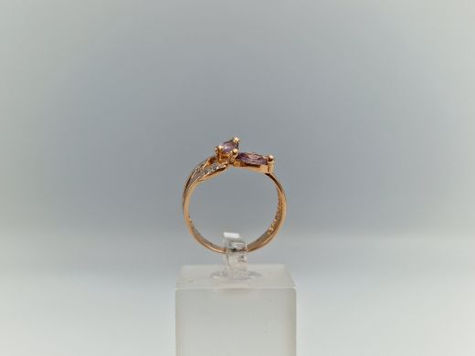 Золотое кольцо с цирконом, 2.82 г, разм. 16