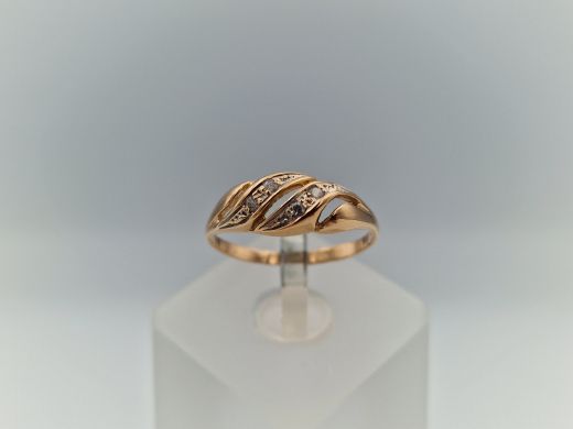 Zelta gredzens ar cirkoniju, 1.67 g, izm. 16.5