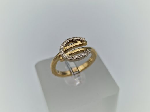 Zelta gredzens ar briljantiem, 3.89 g, izm. 16