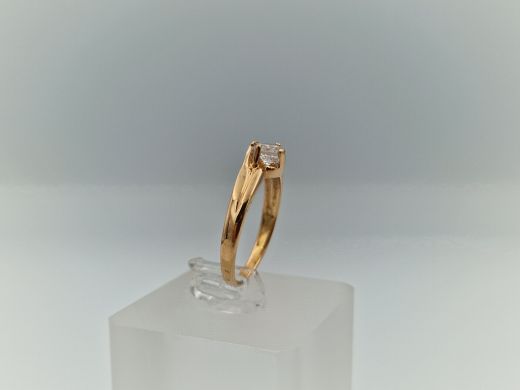 Zelta gredzens ar cirkoniju, 2.08 g, izm. 17