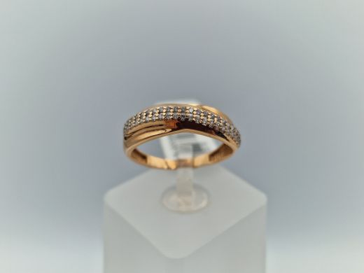 Zelta gredzens ar cirkoniju, 1.96 g, izm. 18