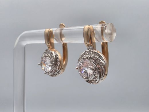 Zelta auskari ar cirkoniju, 3.25 g