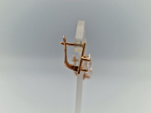 Золотые серьги с цирконом, 3.3 г