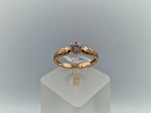 Zelta gredzens ar cirkoniju, 1.79 g, izm. 16