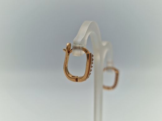 Золотые серьги с цирконом, 1.92 г