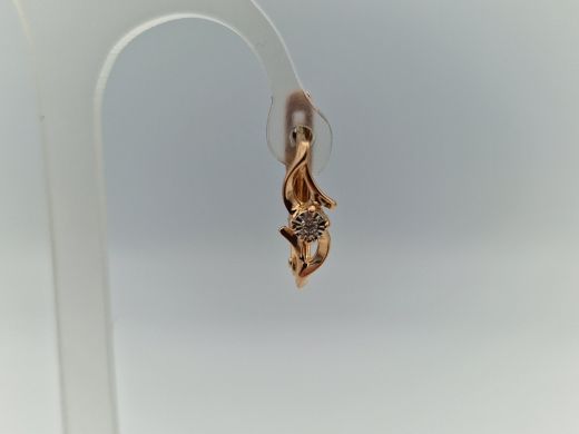 Золотые серьги с бриллиантом, 1.72 г