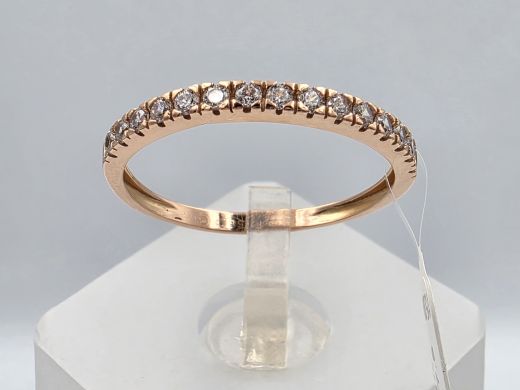 Gold ring with zircon, 1.15 g, size 17.5