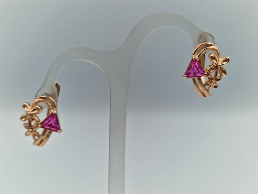 Zelta auskari ar cirkoniju, 3.87 g