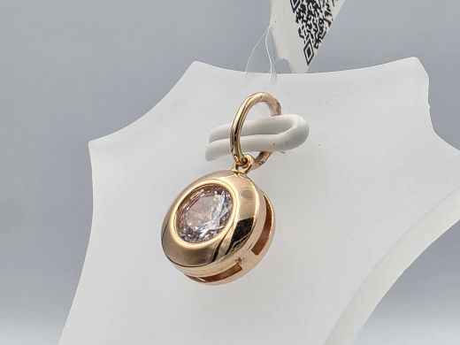 Gold pendant with zircon, 0.63 g