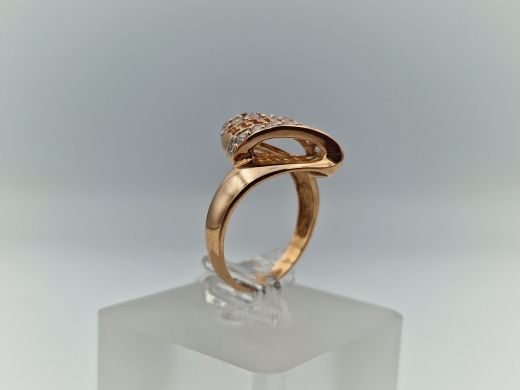 Zelta gredzens ar cirkoniju, 3.16 g, izm. 17