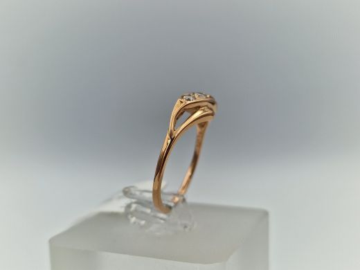 Zelta gredzens ar cirkoniju, 1.69 g, izm. 16.5