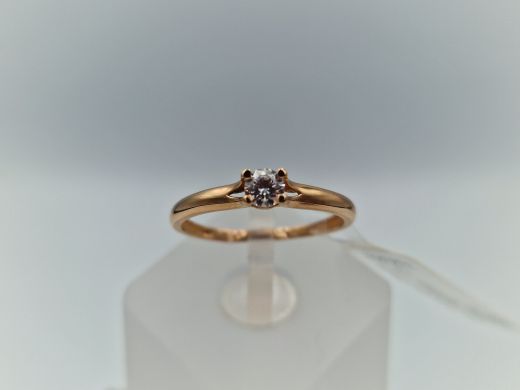 Zelta gredzens ar cirkoniju, 1.14 g, izm. 17.5