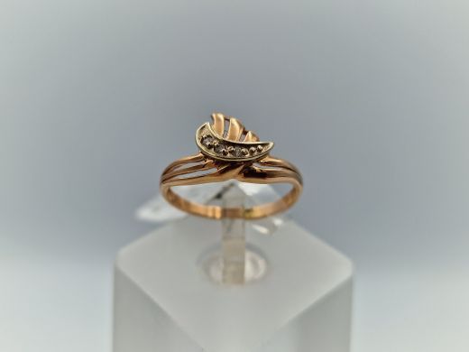 Zelta gredzens ar cirkoniju, 1.51 g, izm. 17.5