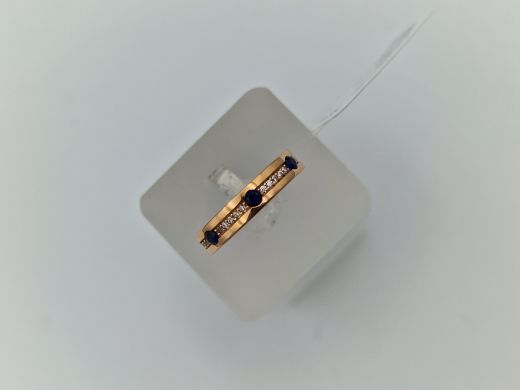 Zelta gredzens ar cirkoniju, 2.9 g, izm. 17.5